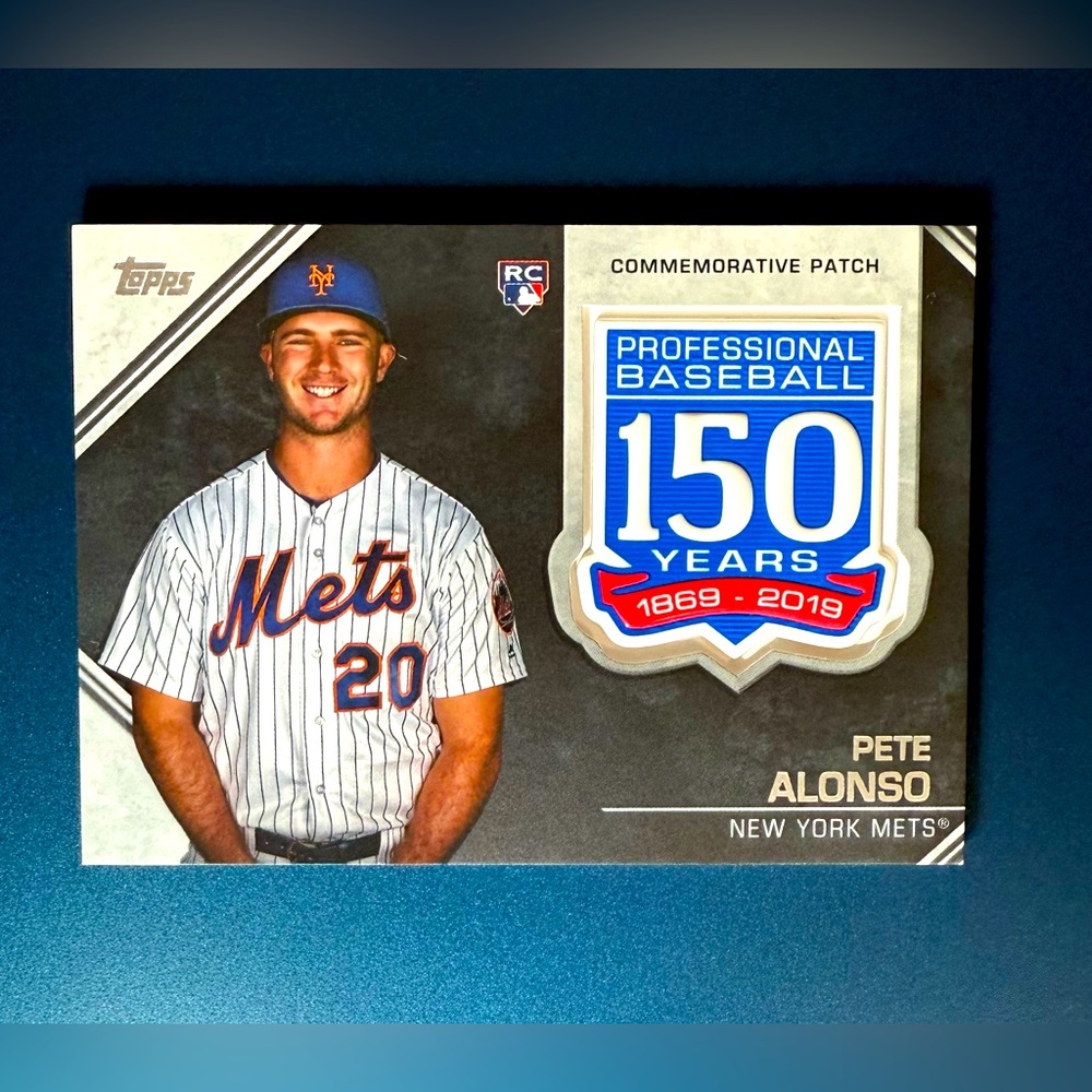 Pete Alonso Rookie Card 150 Years Patch Card Limited Edition 2019 Topps